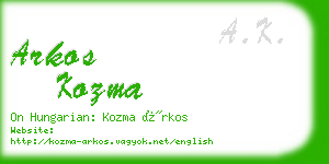 arkos kozma business card
